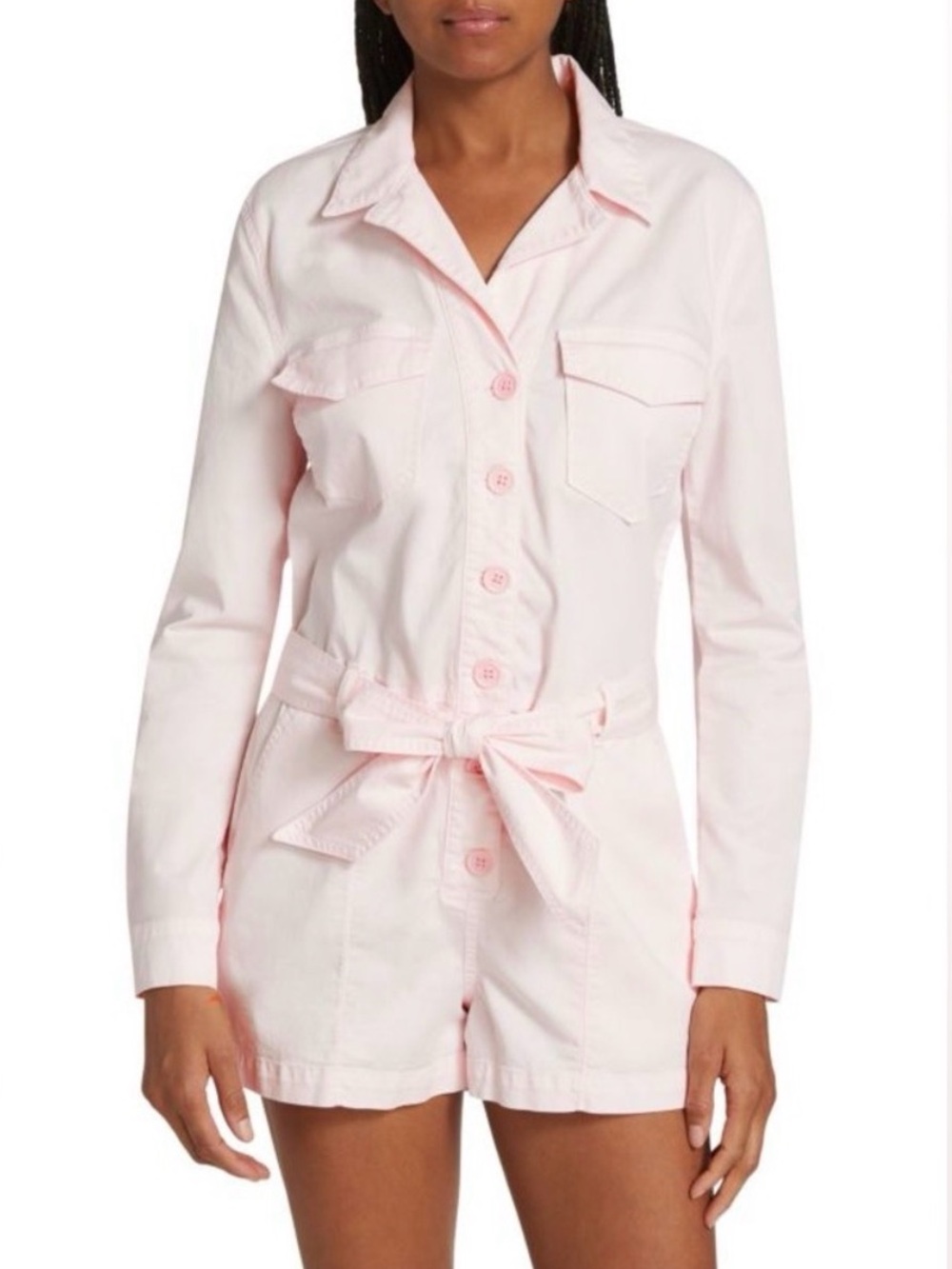 Veronica Beard Pink Romper with Tie Waist
